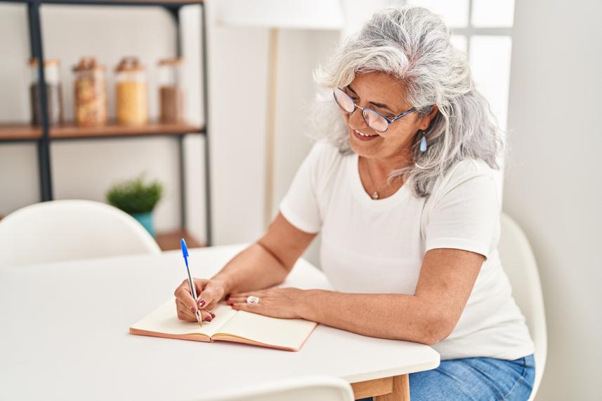 Senior women preparing for Matrix in-home health assessment 